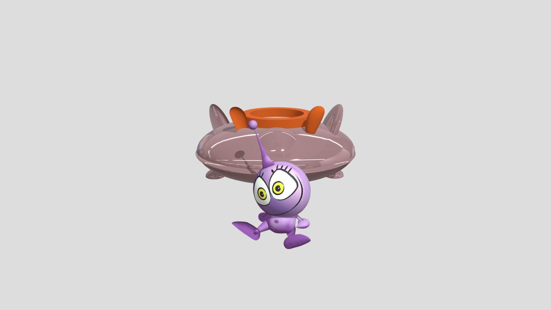 Purple Girl Alien & Her Spaceship by: Vegan Pete