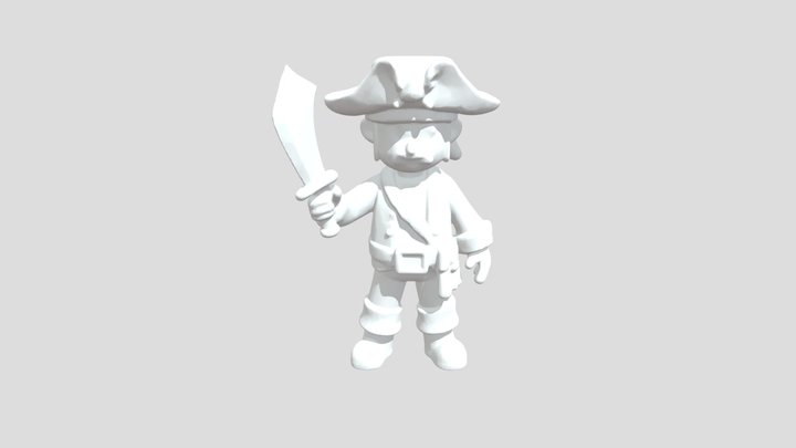 Pirate Captain, petrified – Kostenloses 3D-Modell STL