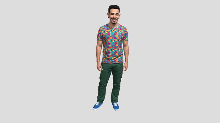 Vibrant Geometric Print T-Shirt – Modelo 3D gratuito STL