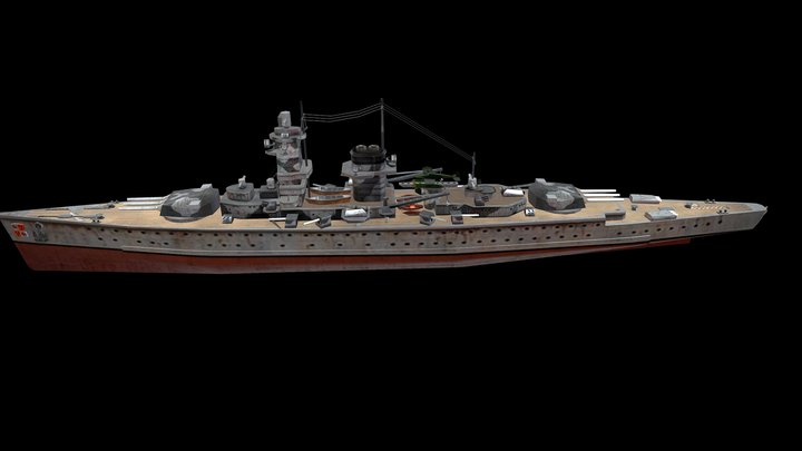 Graf Spee (low poly) – Free 3D Model STL