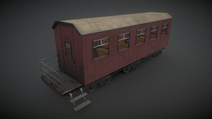 Railway Train Carriage 3D Model