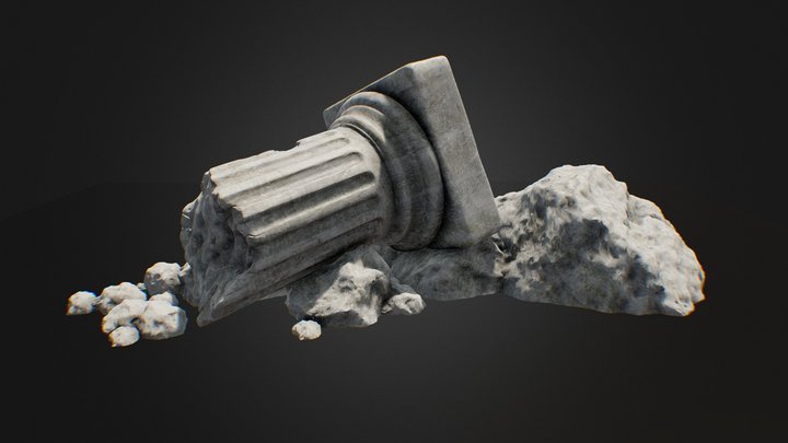 Damaged Pillar 3D Model