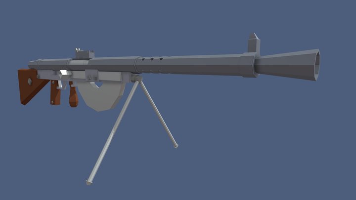 Low-Poly CSRG 1915 "Chauchat" 3D Model