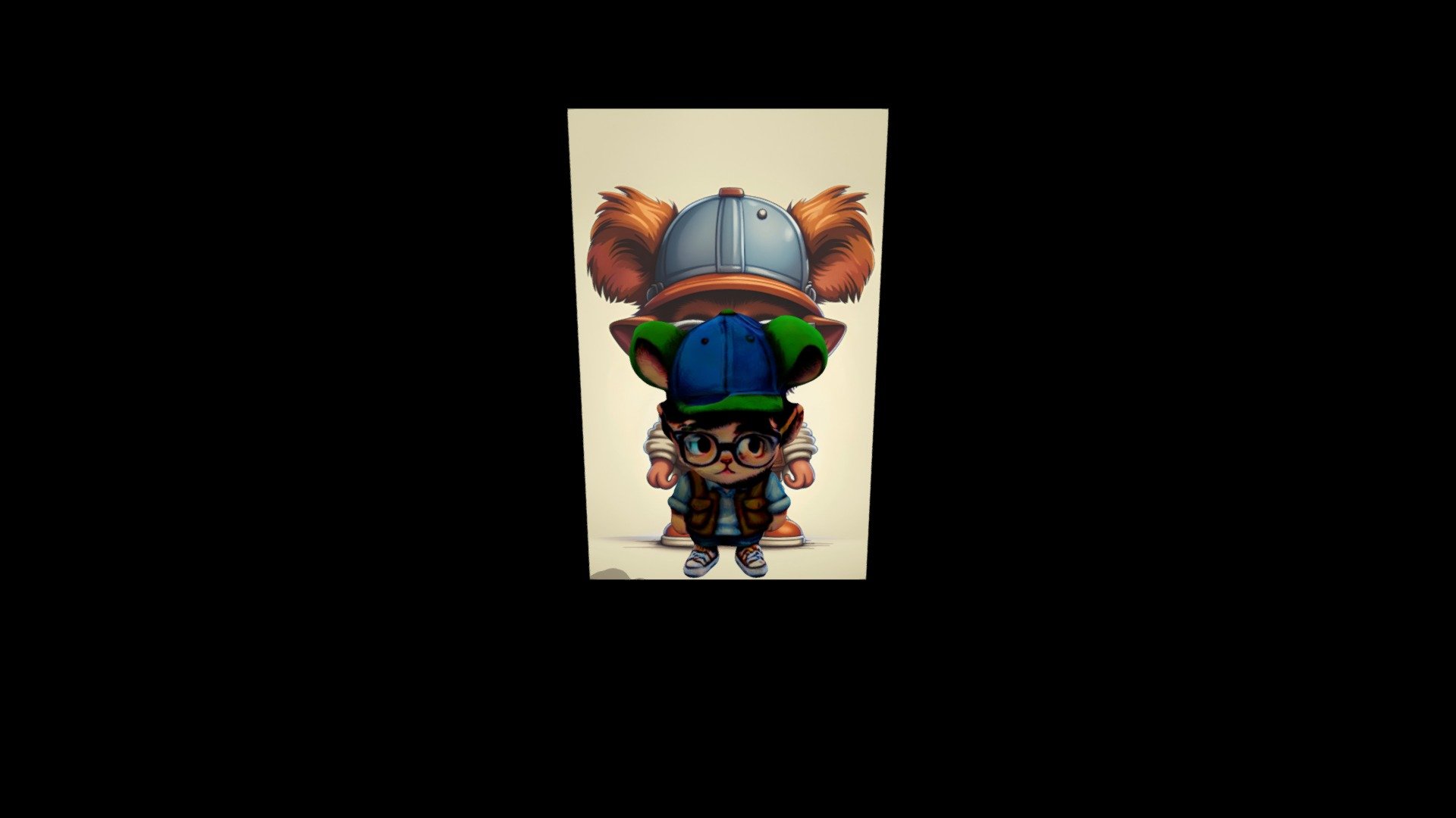 cartoon character of a little boy with a hat and - Download Free 3D ...