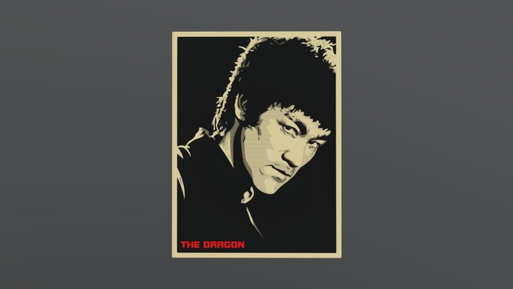 18x24 Bruce Lee Dragon 3D Model
