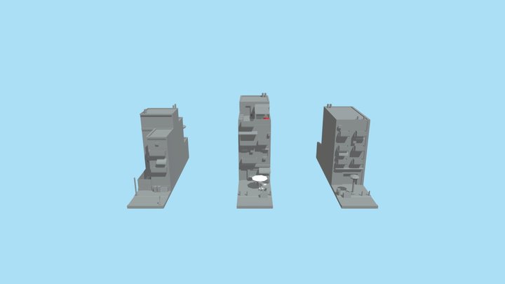 Napels - Rowhomes blockouts 3D Model