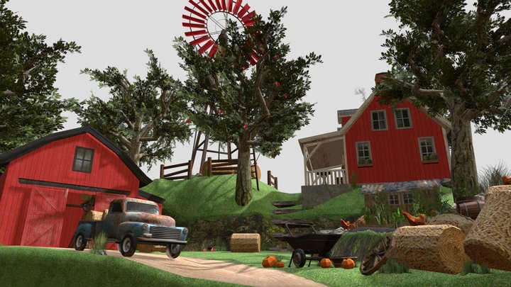 DAE Diorama retake – Small farm 3D Model