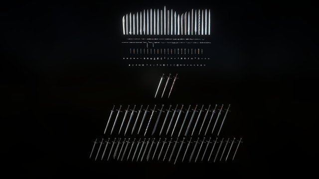 Big modular sword collection (HD) 3D Model