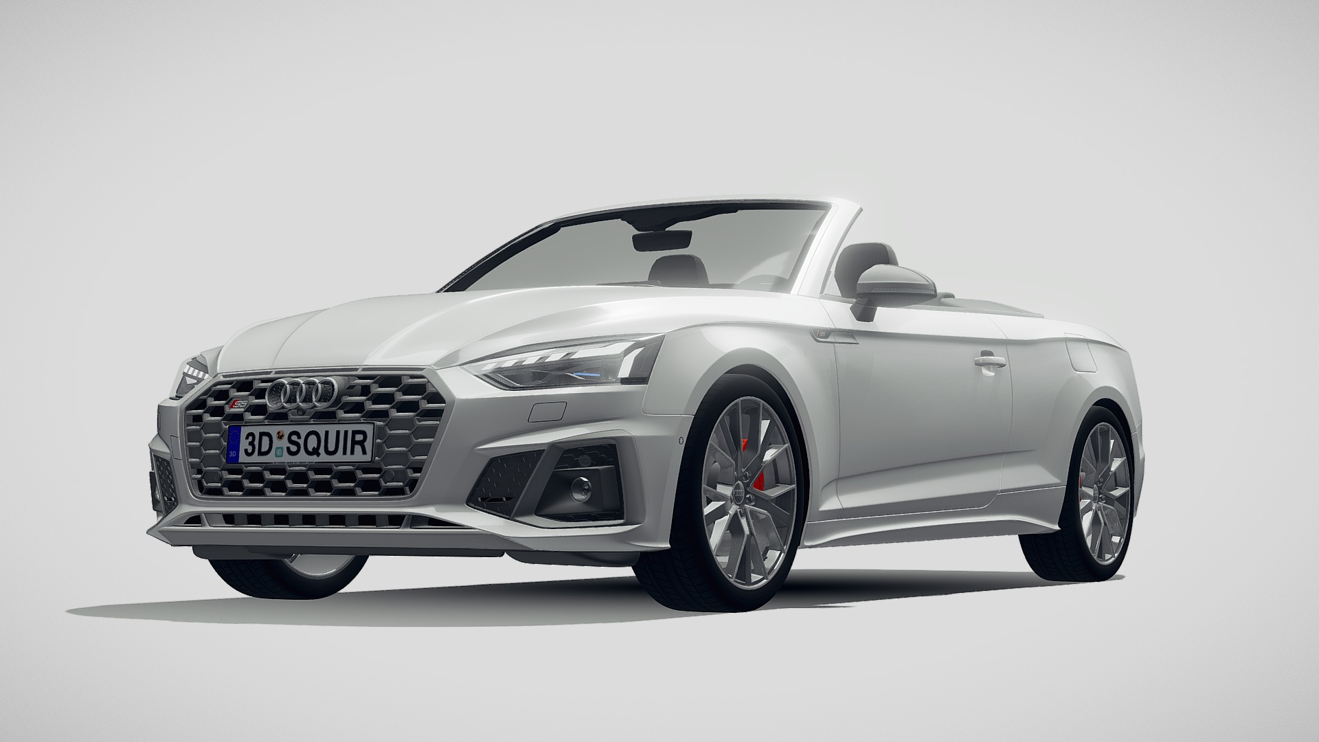 3D model Audi S5 Cabrio 2020 - This is a 3D model of the Audi S5 Cabrio 2020. The 3D model is about a silver sports car.