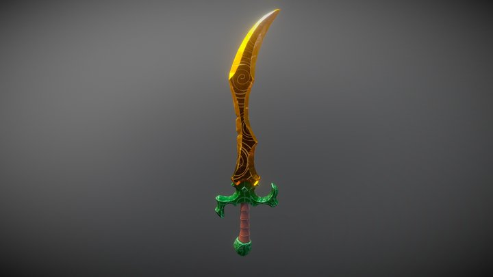 Jade falchion 3D Model