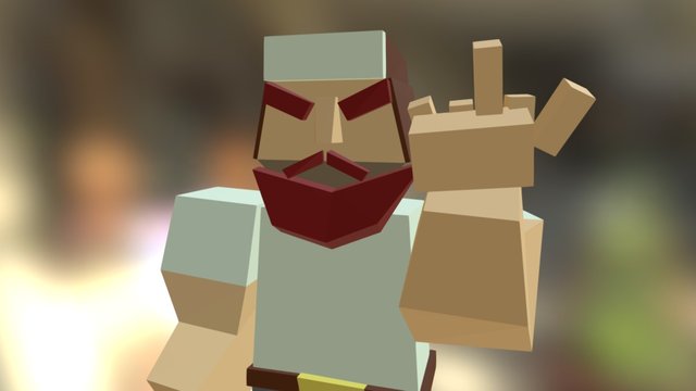 Low Poly Forester 3D Model