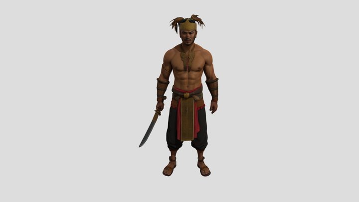 Hang Tuah Malay Warrior 3D Model