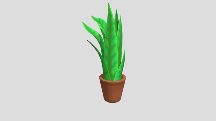Stylized Potted Snake Plant 3D Model