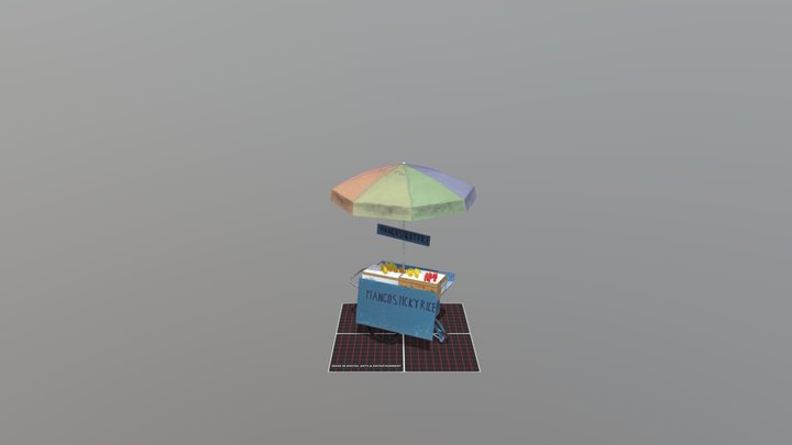 Low-Poly Bangkok Food Cart Test 3D Model