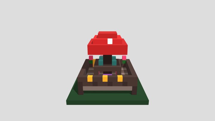 Fairy Mushroom Terrace - Voxel 32x32 (Animated) – Modello 3D gratuito STL