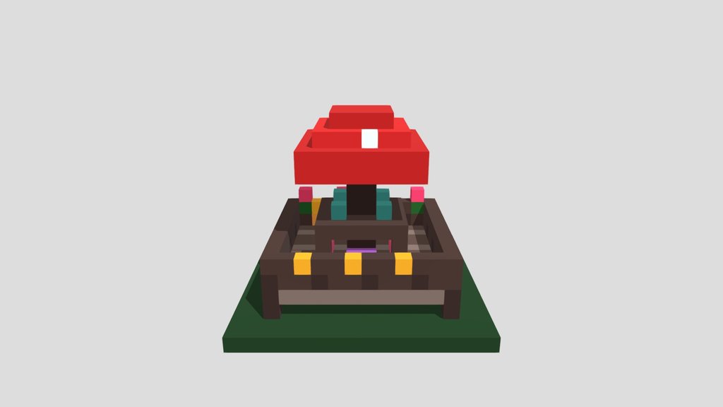 Fairy Mushroom Terrace - Voxel 32x32 (Animated)