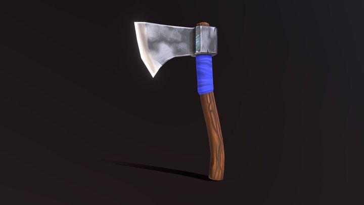 Hand Painted PBR Axe 3D Model