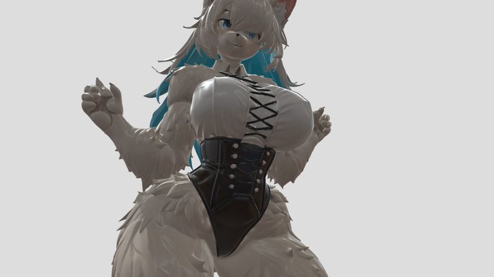 Girls Wolf Pose 2.0 3D Model