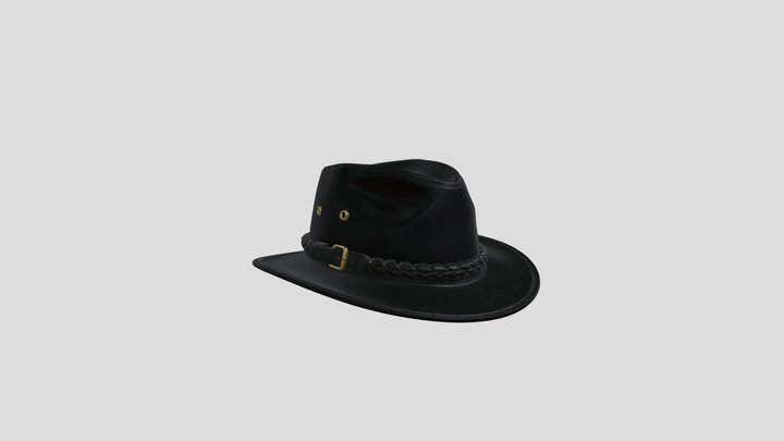 Black Leather hat high poly – Gratis 3D-model STL