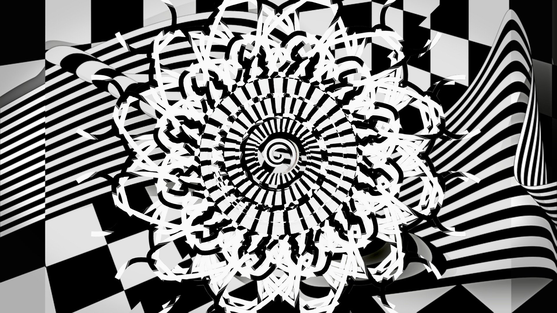 Deep trip animation - Black and white version