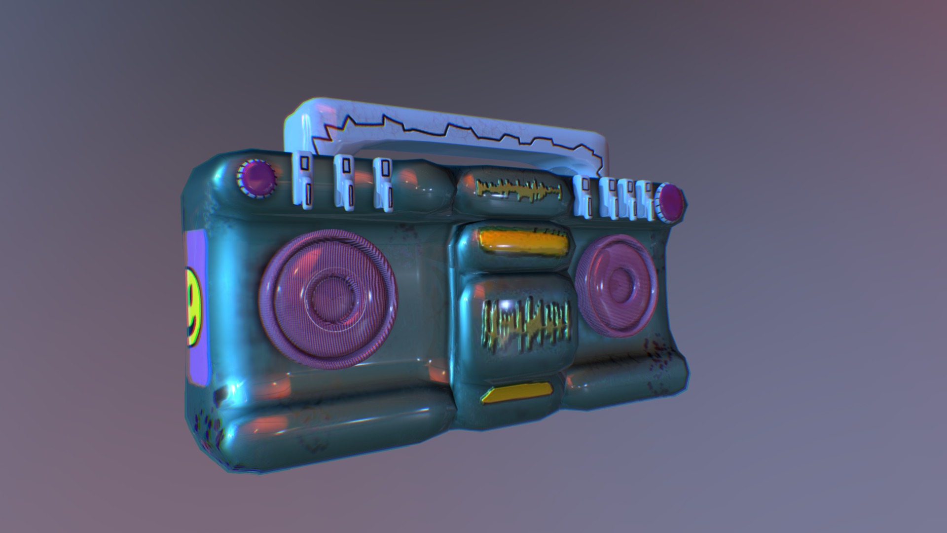 3D model Stylised Boombox - This is a 3D model of the Stylised Boombox. The 3D model is about a toy car with a light on top.