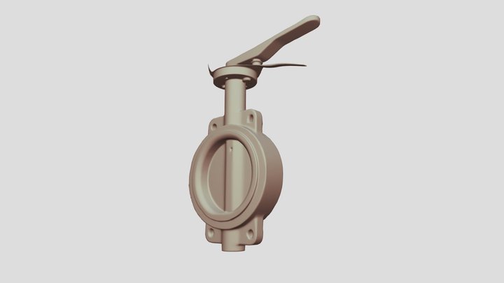 Valvula Borboleta Manual 3D Model