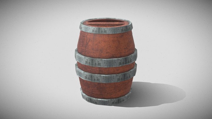 Wooden Barrel 3D Model