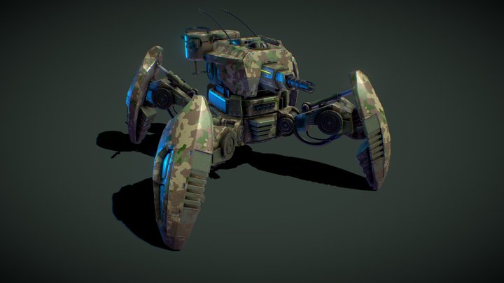 Spider Tank (Woodland Camo) 3D Model