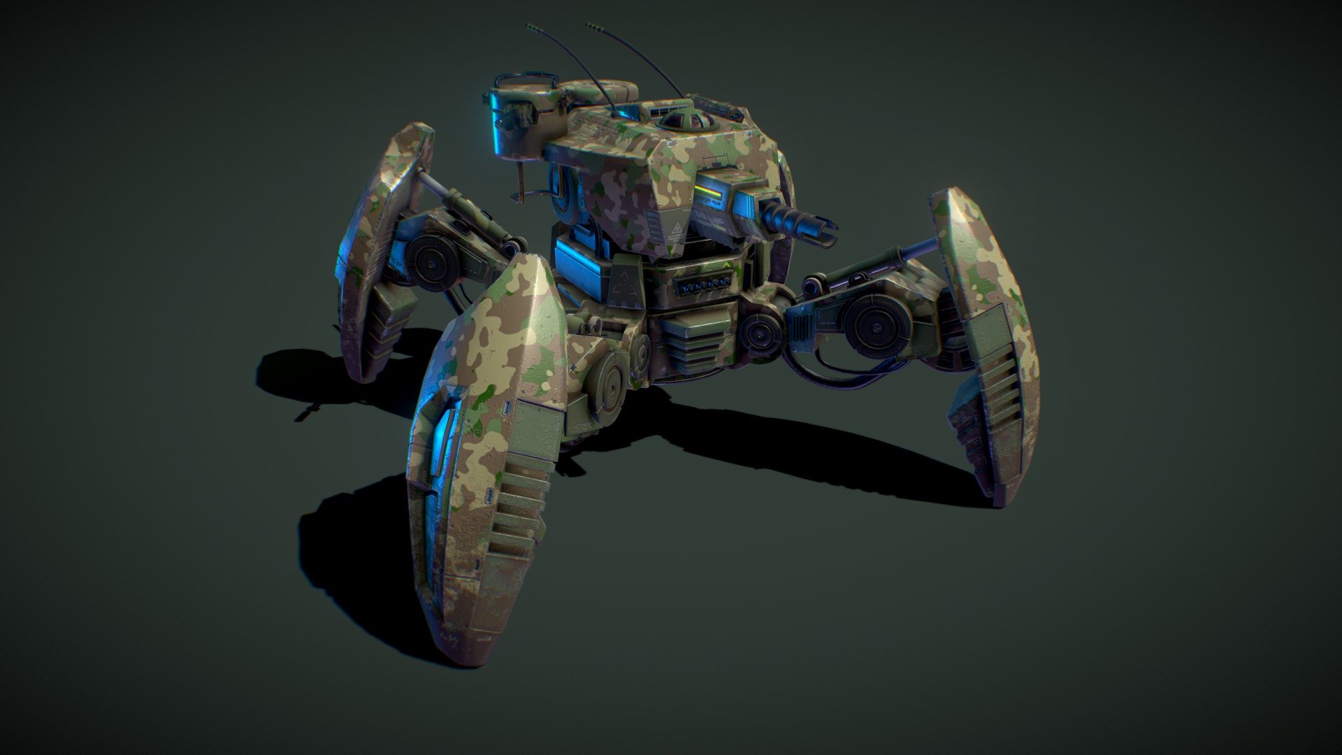 Spider Tank (Woodland Camo) - Buy Royalty Free 3D model by phantom-fox ...