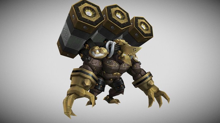 Lowpoly mech boss tripple canons – Modello 3D gratuito STL
