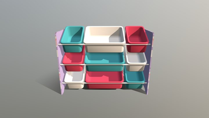 Kitten - 9 Boxes Organizer 3D Model