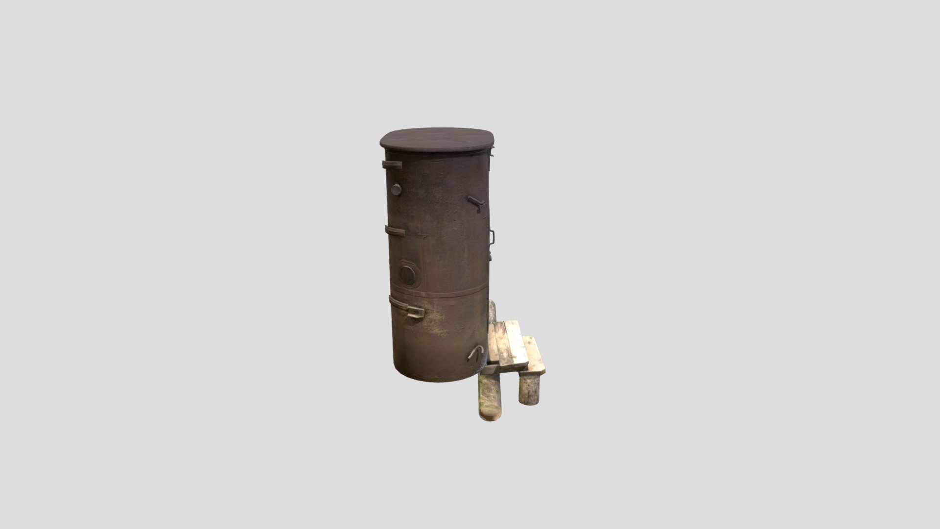 Rusty iron booth