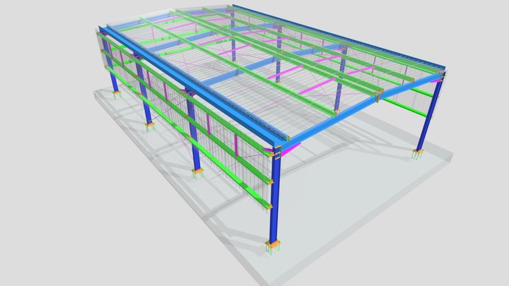 Galpão metálico para ETE - 108 m² - P-234-2024 3D Model
