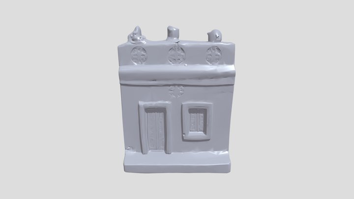 A small blue house model 3D Model