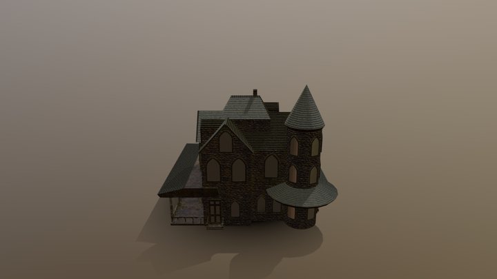 Neo-Gothic Abandoned Cottage 3D Model