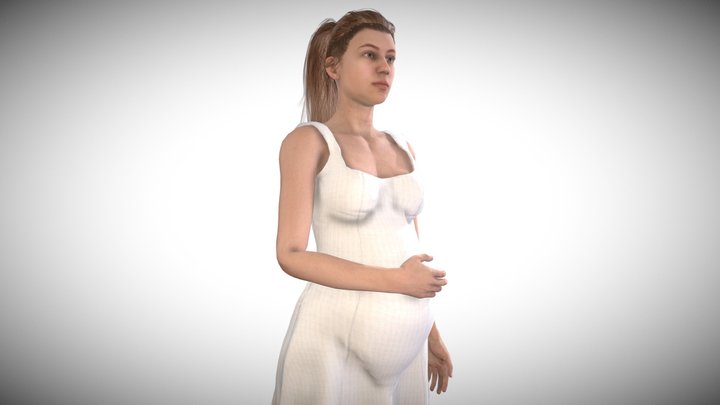 Nine months pregnant 3D Model