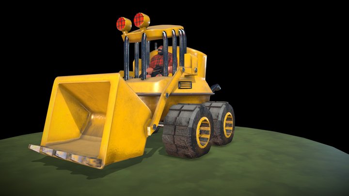 Scene Only Bulldozer 3D Model