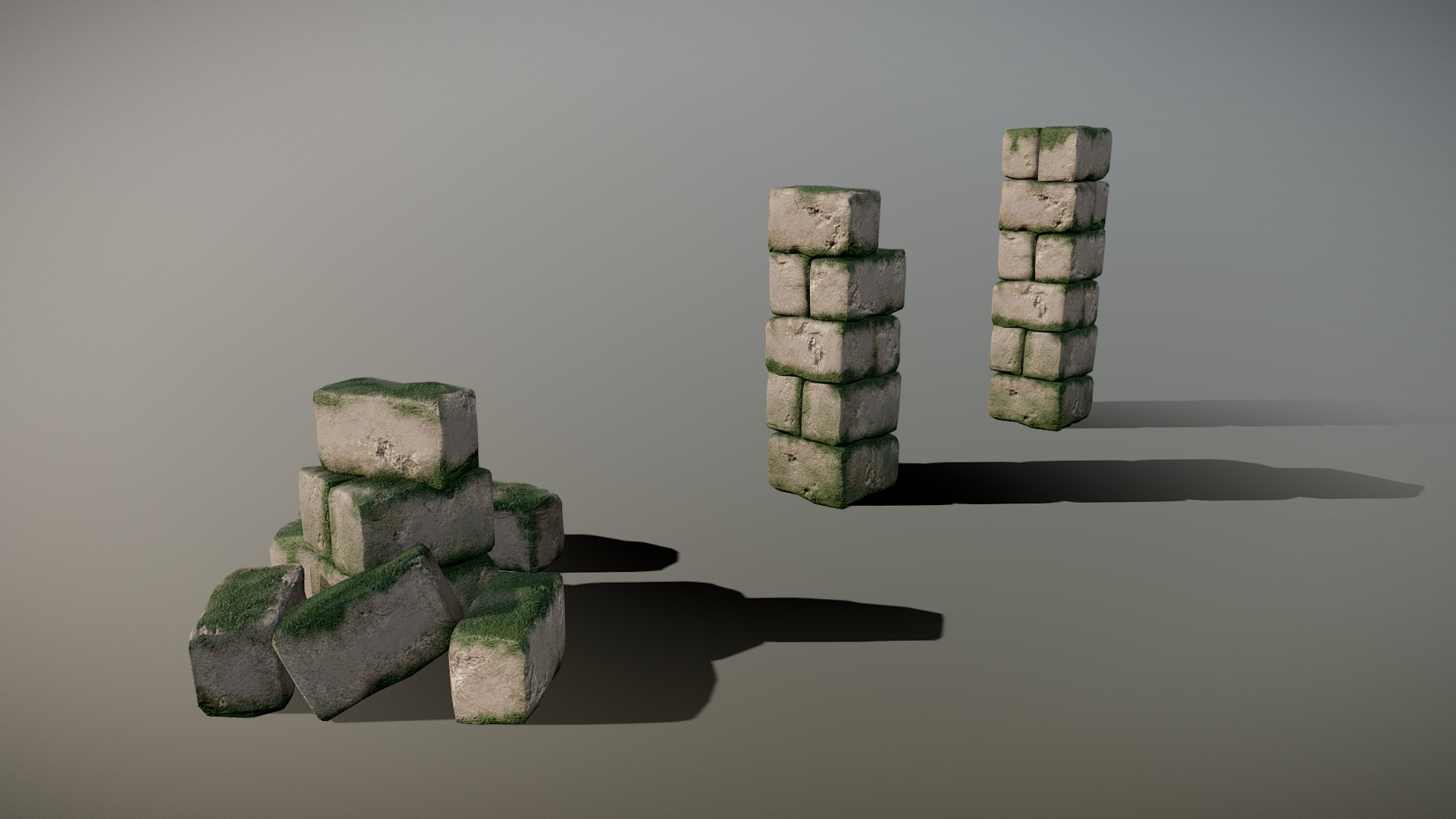 3D model Ruins: Column - This is a 3D model of the Ruins: Column. The 3D model is about a group of stacked stones.