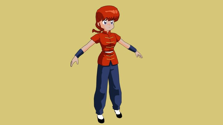 WIP Ranma Saotome Female 3D Model