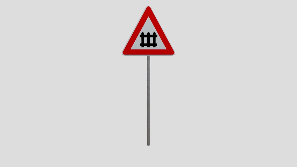 Danger Road Sign Rail Crossing