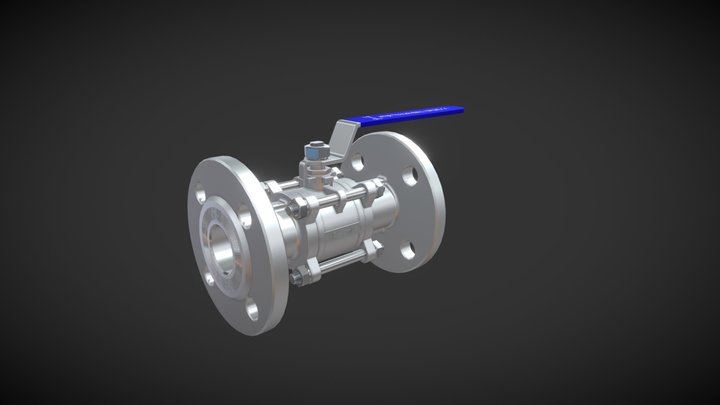 Tam Geçişli Küresel Vana 3D Model