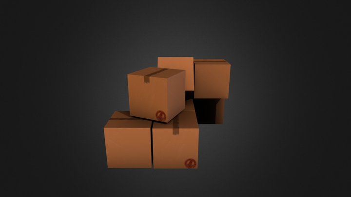 Pile of Boxes 3D Model
