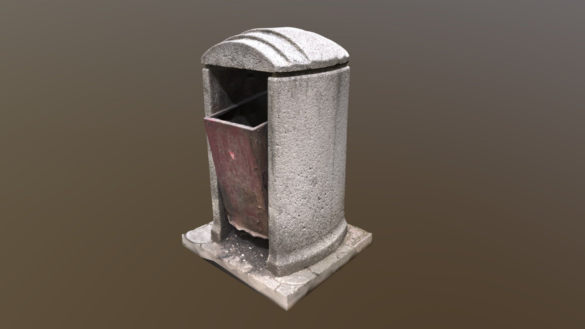Prishtina City Trash Bin Concrete