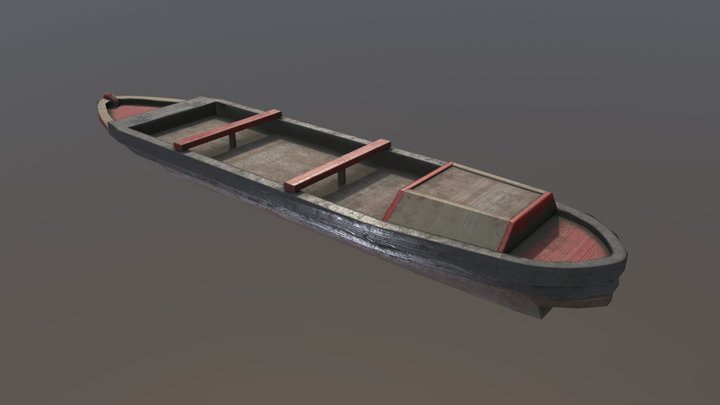Canal Barge 3D Model