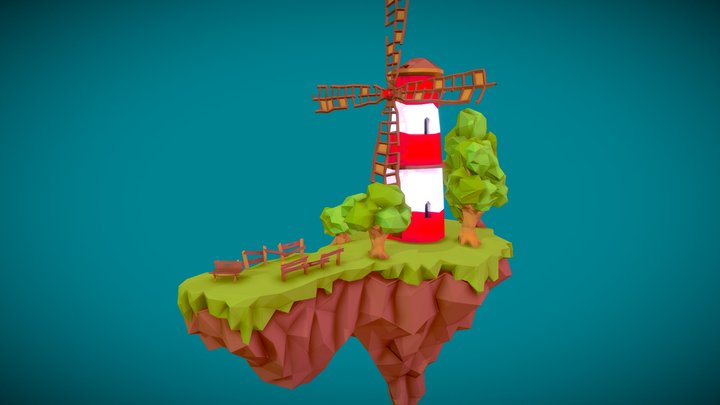 Flying windmill 3D Model