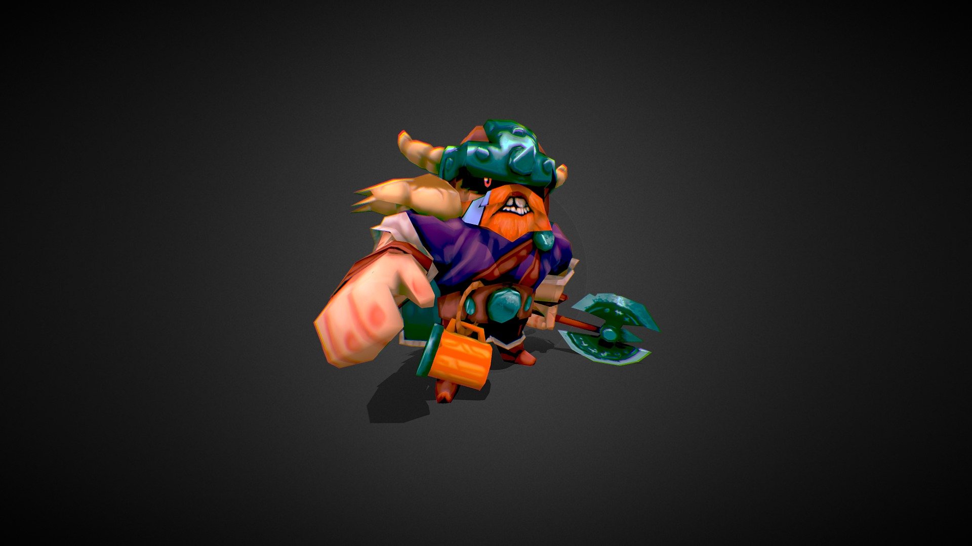Low poly Game Viking Animated