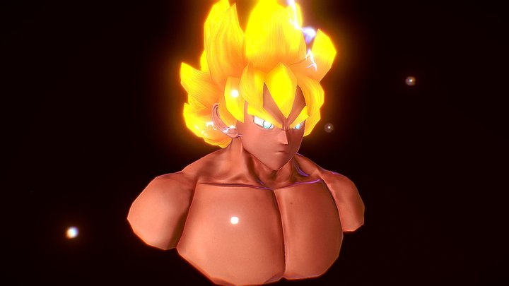 Super Saiyan Goku Bust 3D Model