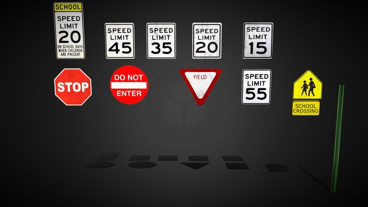 Signs with LOD 3D Model