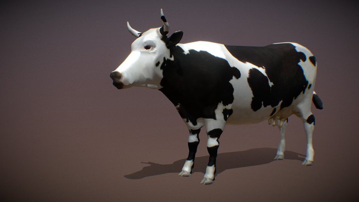 Farm Cow Animated Dairy cattle 3D Model