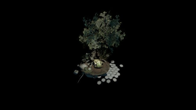Tree and Car Diorama 3D Model
